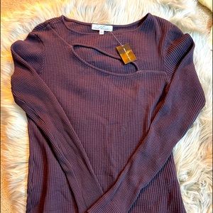 Red haute long sleeve thermal top